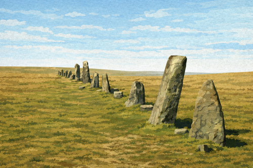 Stalldon Cairns and Stone Row